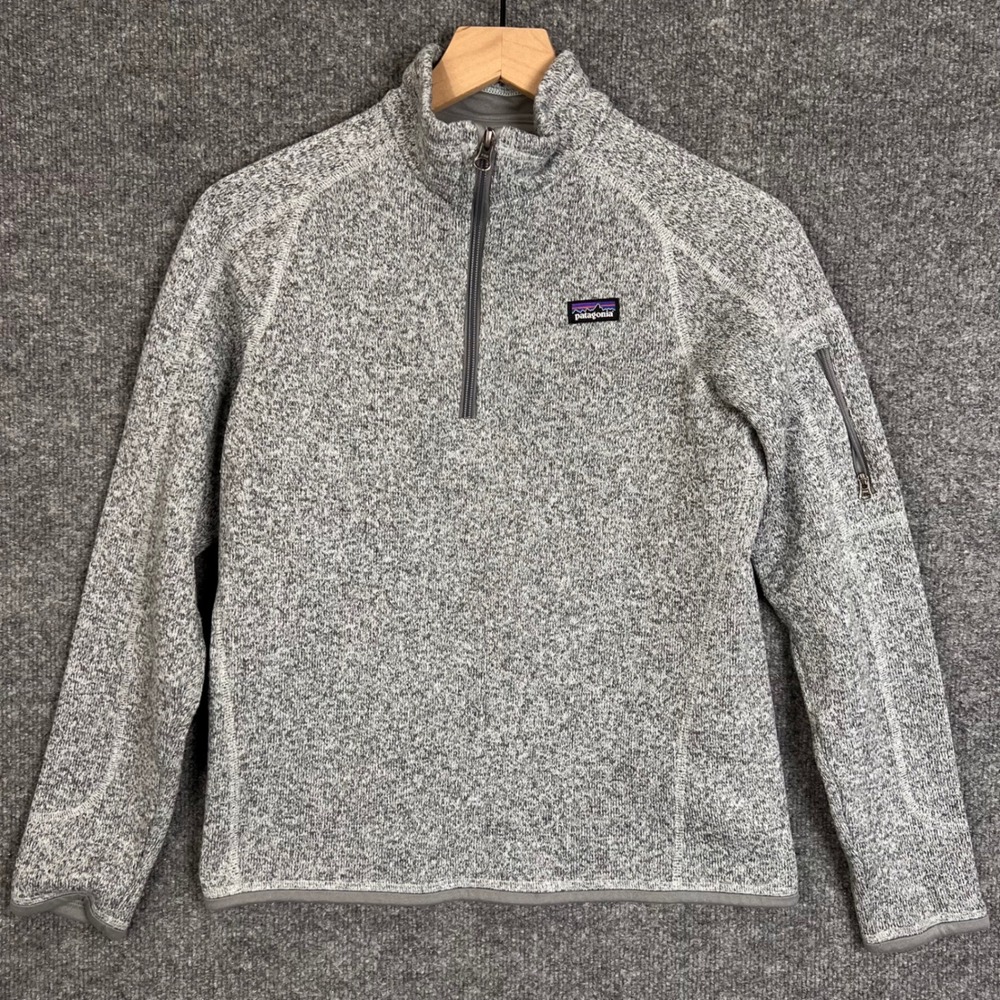 Patagonia Better Sweater Kids XXL 16-18 Gray Excellent 1/4 Zip Pullover Fleece